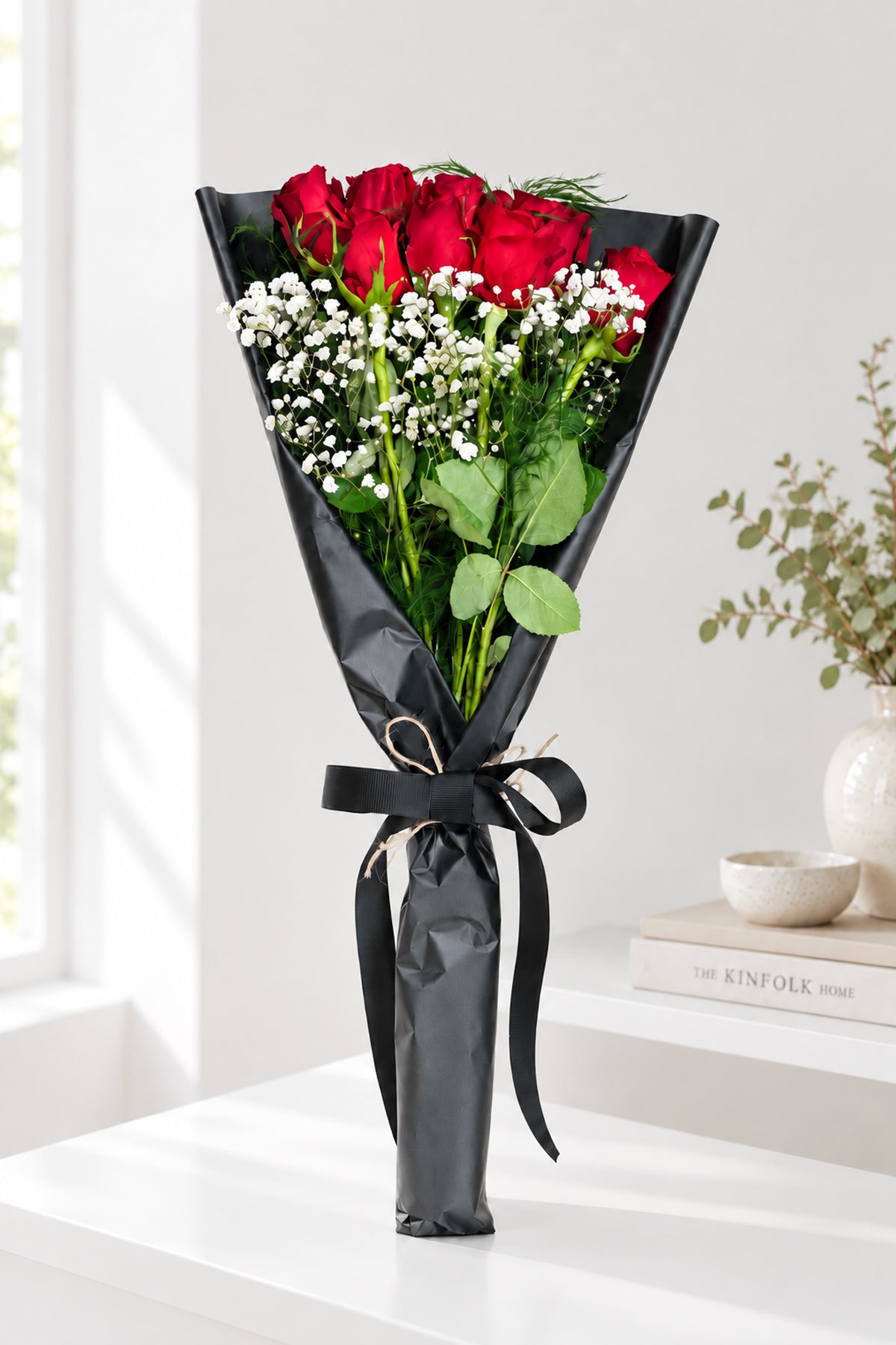 8 Red Freedom Roses Bouquet Delivery in Vancouver